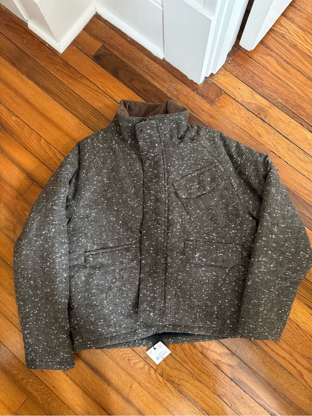 NWT ZARA Men Speckled Brown Jacket